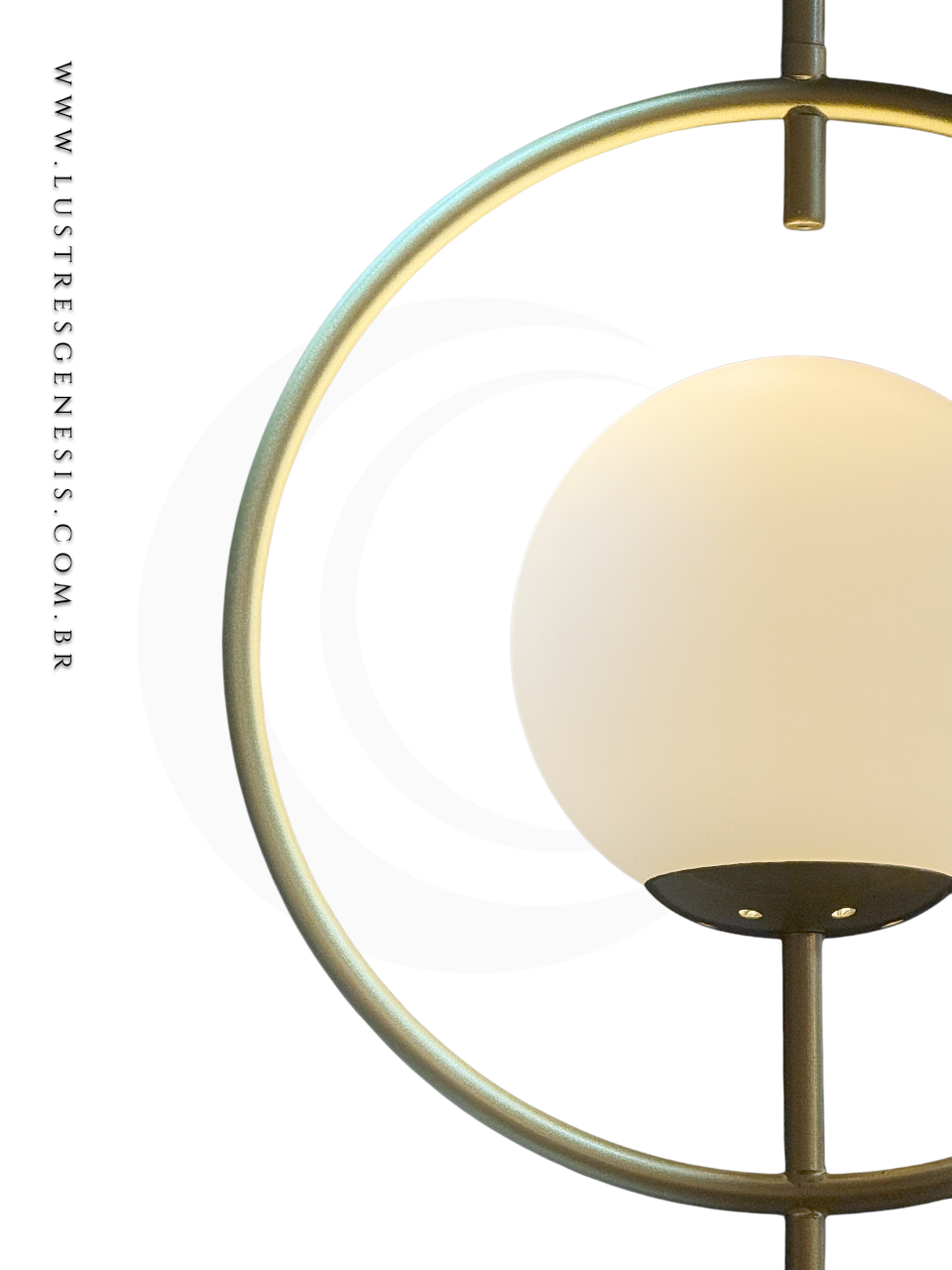 Pendente moderno Trink dourado com cúpula de vidro leitoso, ideal para cabeceira de cama, balcão de cozinha, quartos e lavabo.